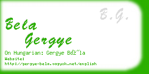 bela gergye business card